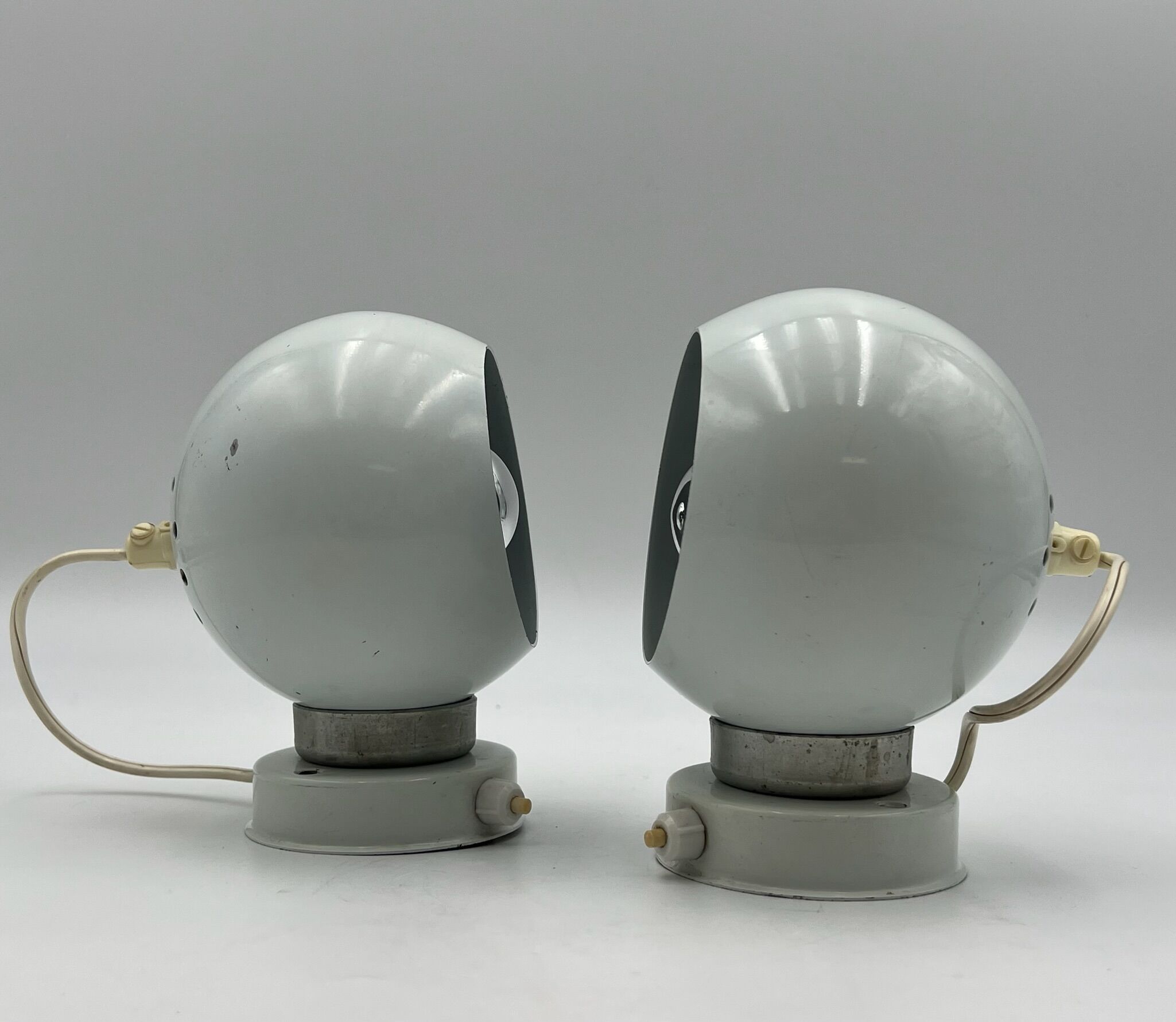 Set of 2 Eyeball wall lamps - Reggiani - 60s,  space age design desk lamp