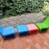 2 armchairs and 2 ottomans by Wiel Arets for Quinze & Milan vintage