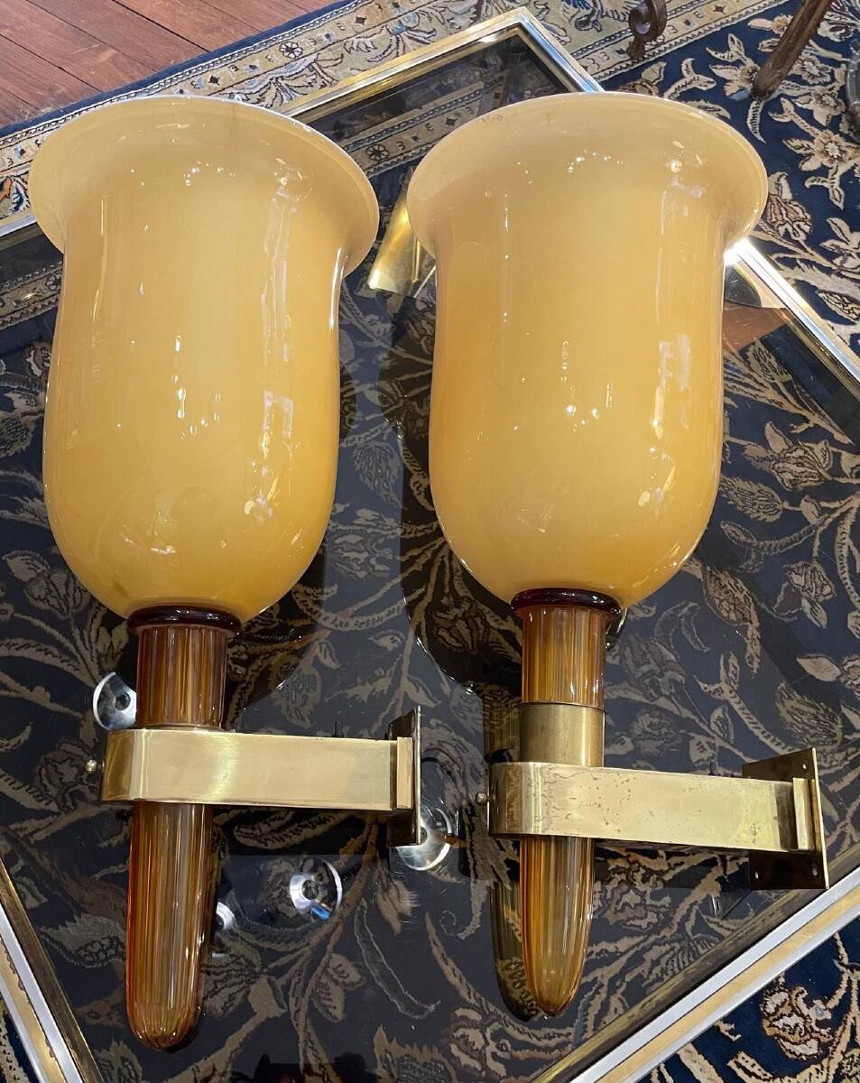 Pairs of Murano wall sconces, 20th century