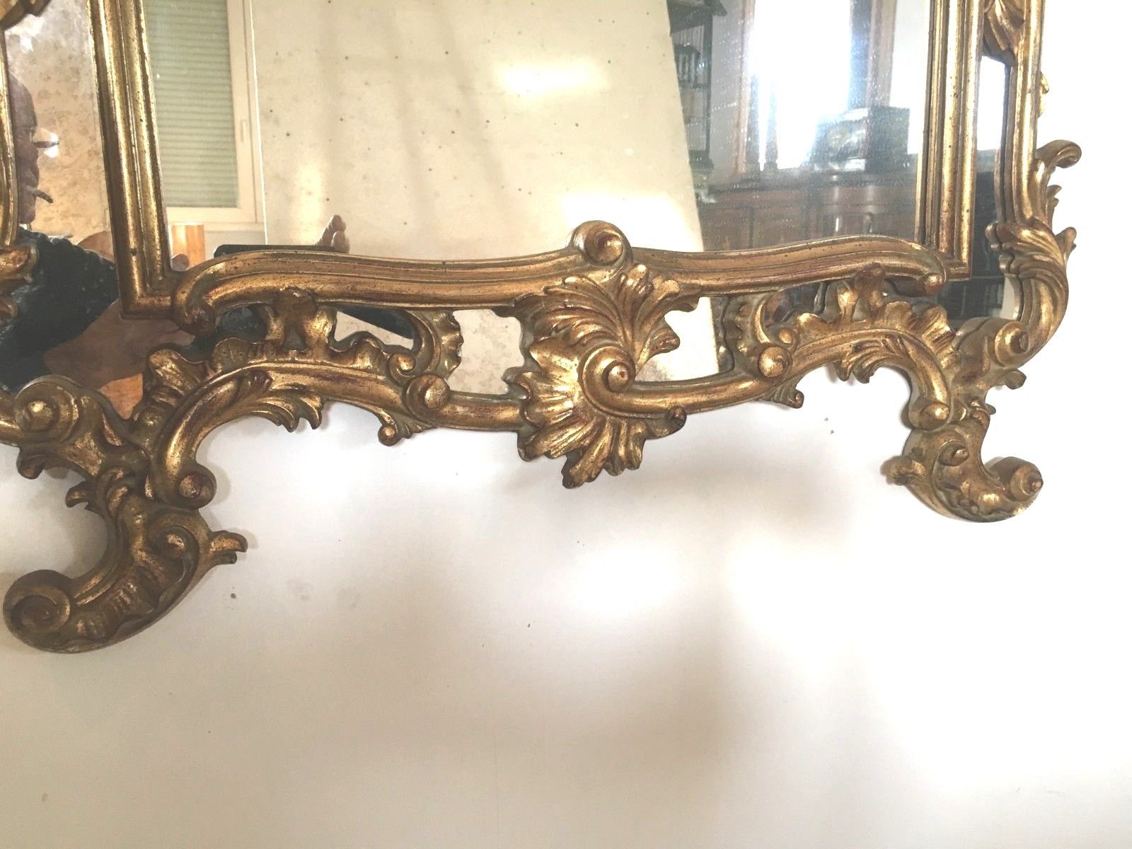 Gilded wooden rockery mirror XX century 140x83cm