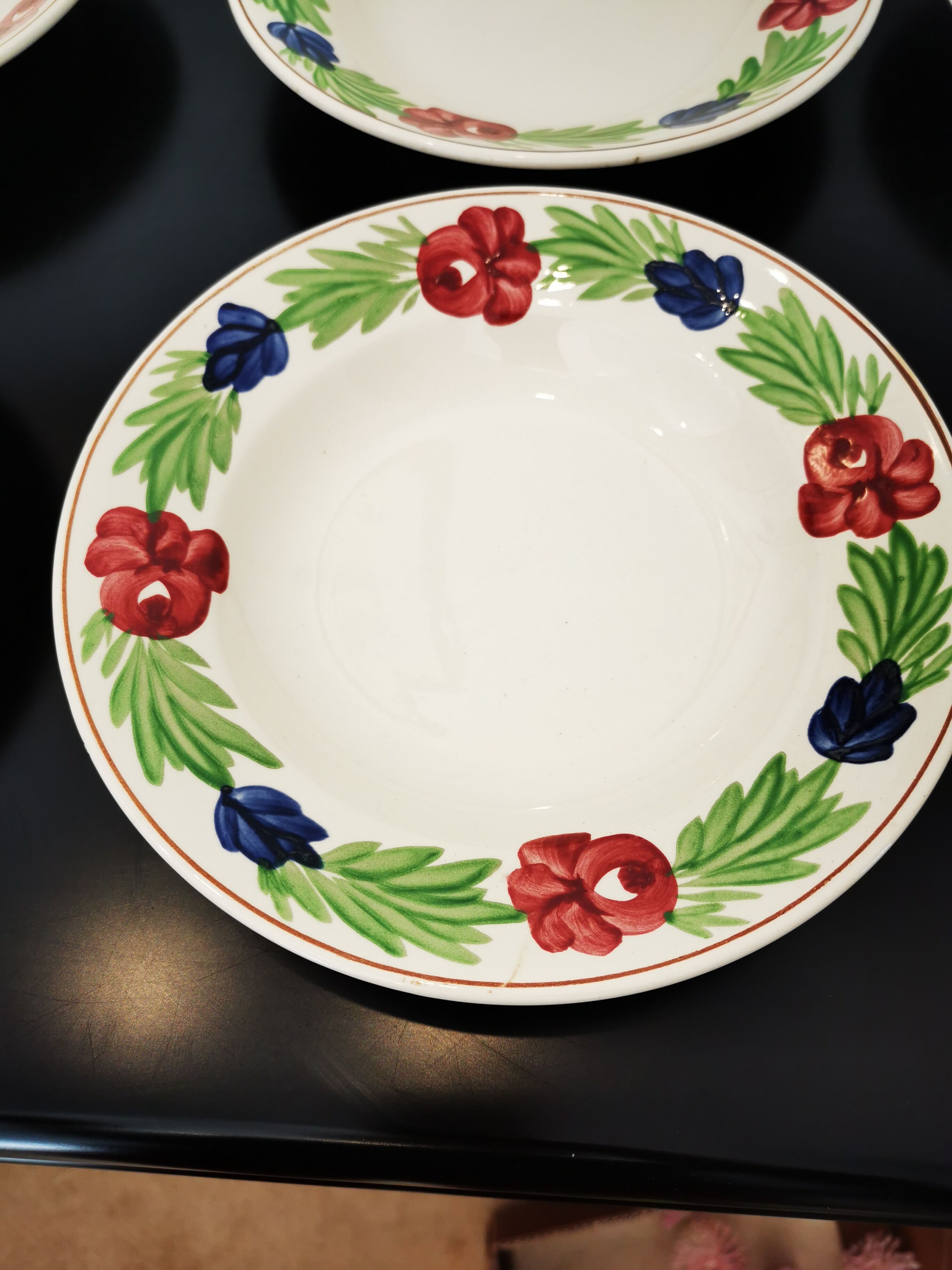 Lot of 6 old soup plates from Nidervillé