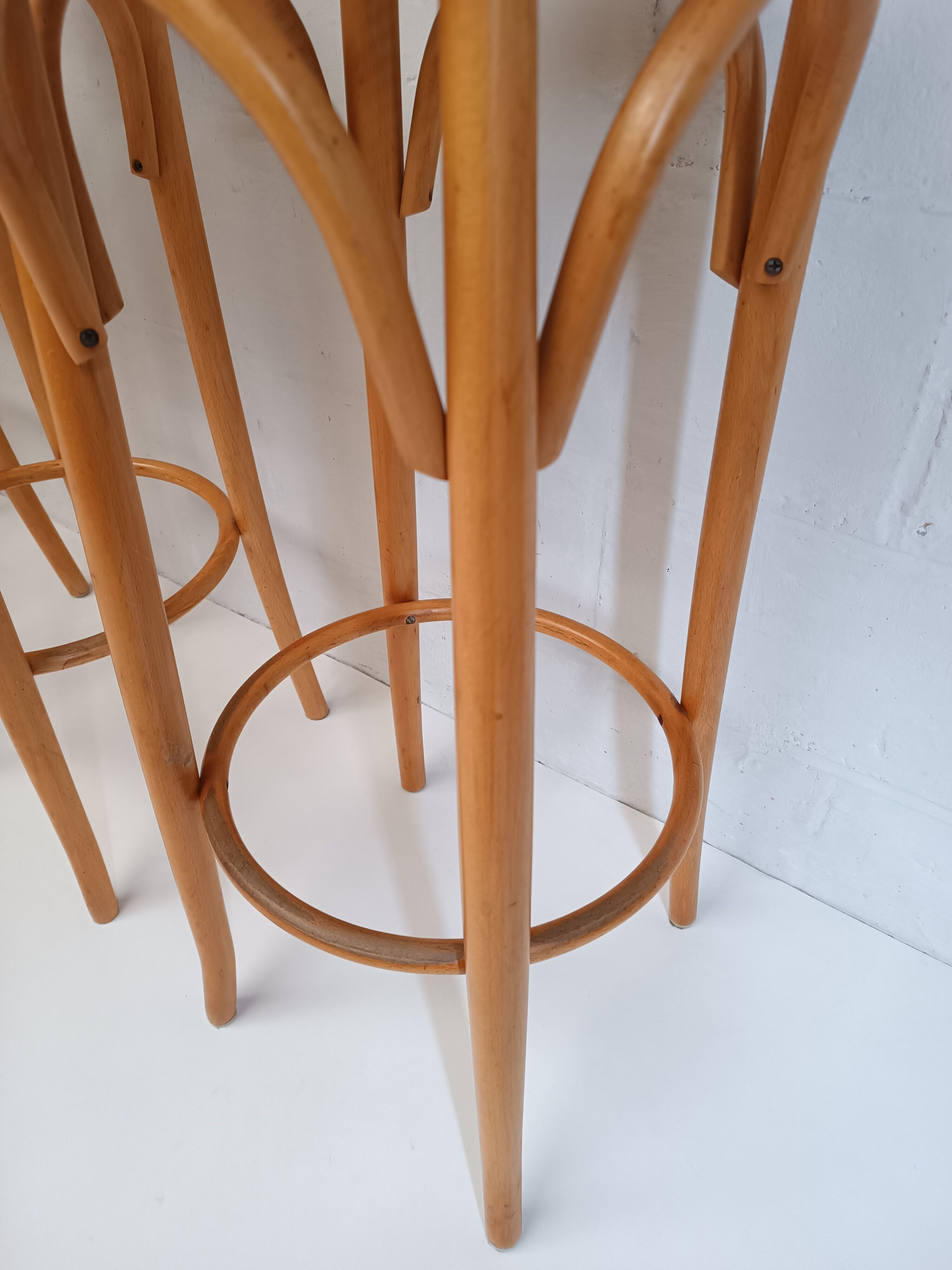 4 vintage bentwood stools and canning