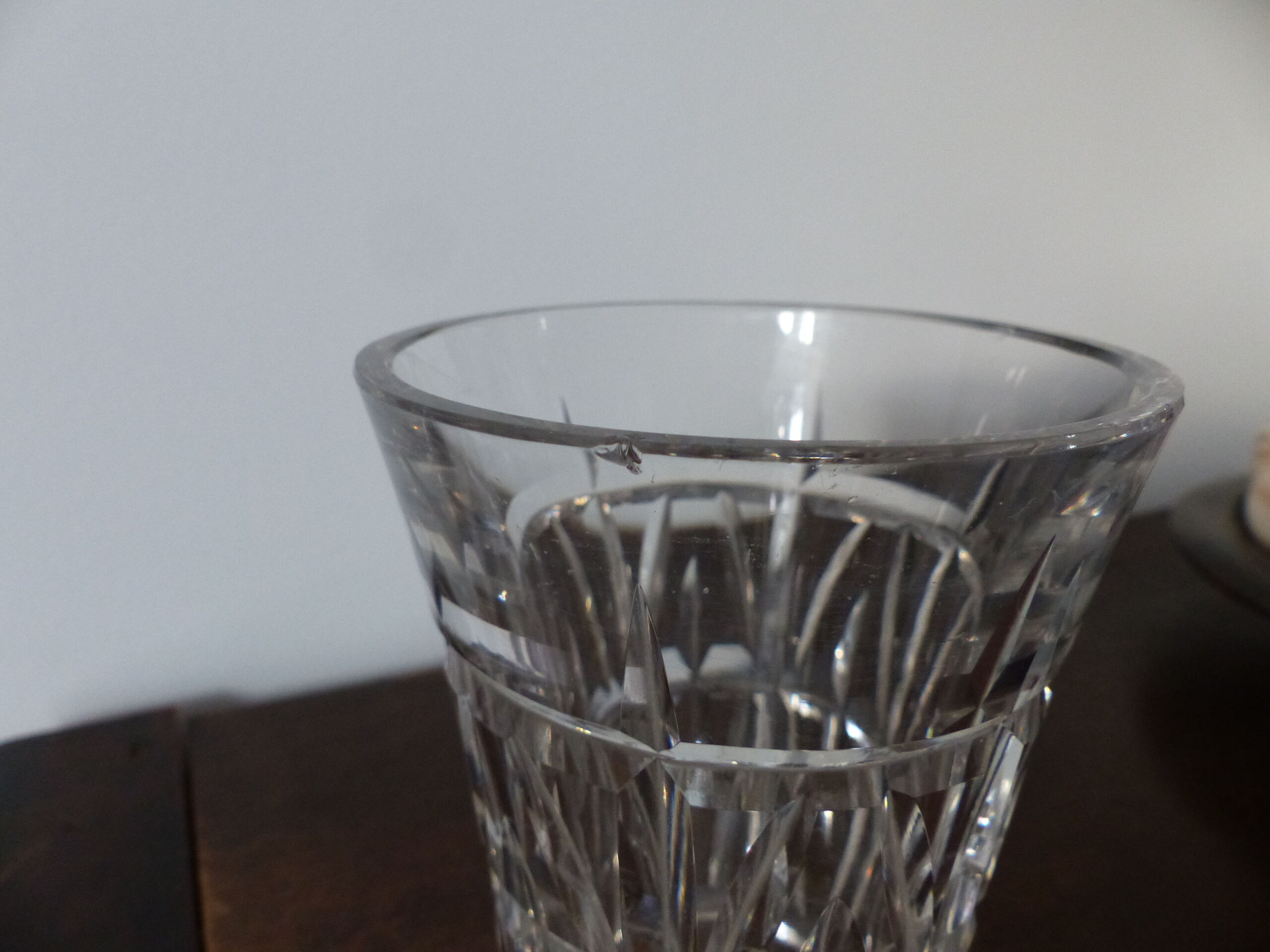 Saint-Louis crystal vase signed Sala