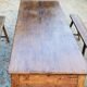 Farm table nineteenth century feet spindles 251cm and its 2 benches