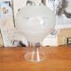 Vintage french glass replacement shade floral decoration frilled top edge 3650