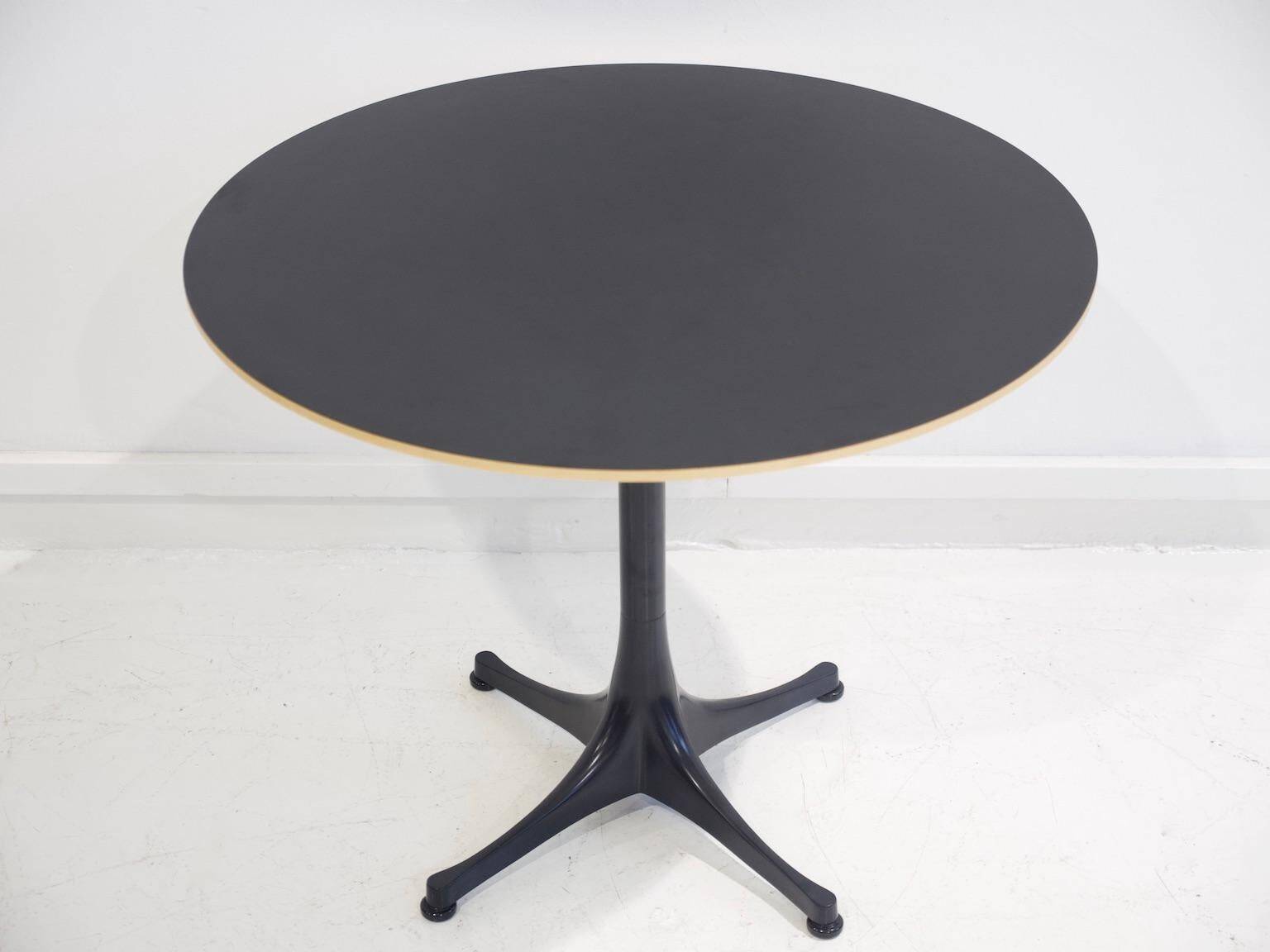 George Nelson Black Pedestal Table by Vitra