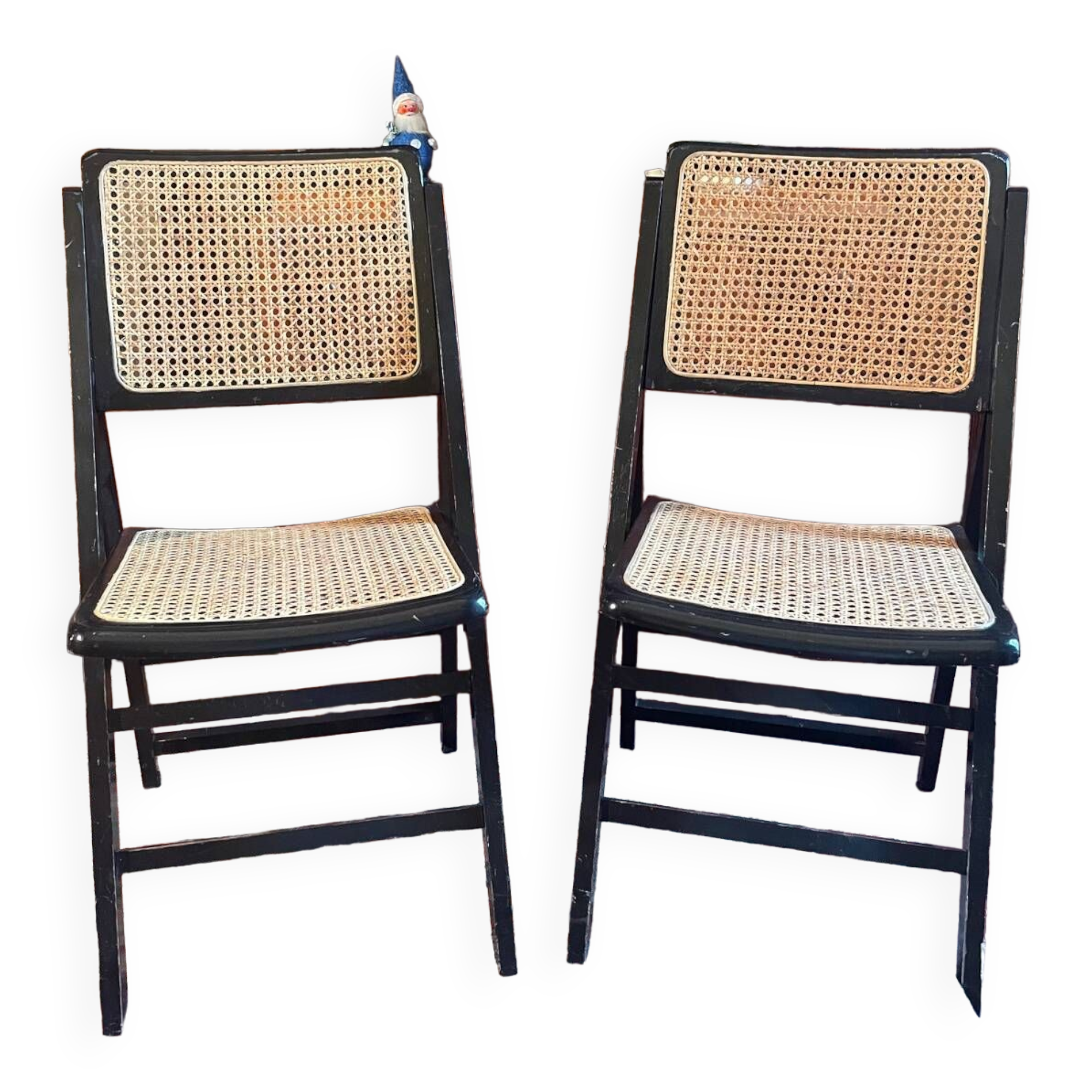 Folding cane chairs