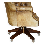 Chesterfield executive armchair in aniline leather