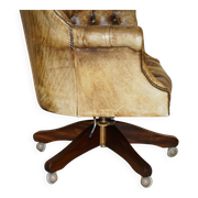 Chesterfield executive armchair in aniline leather