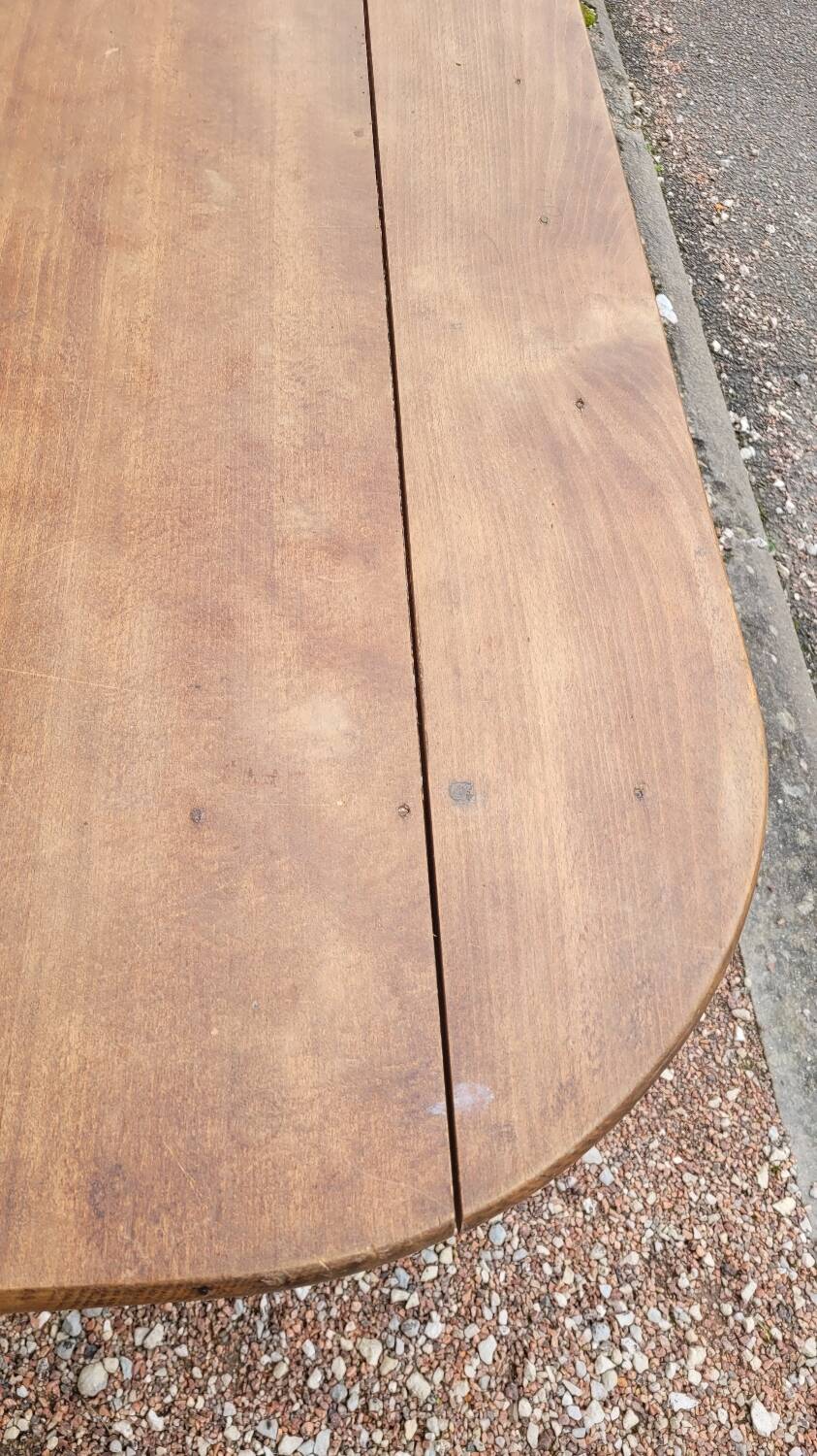 Louis Philippe style oval patinated bistro farm table - 1m90
