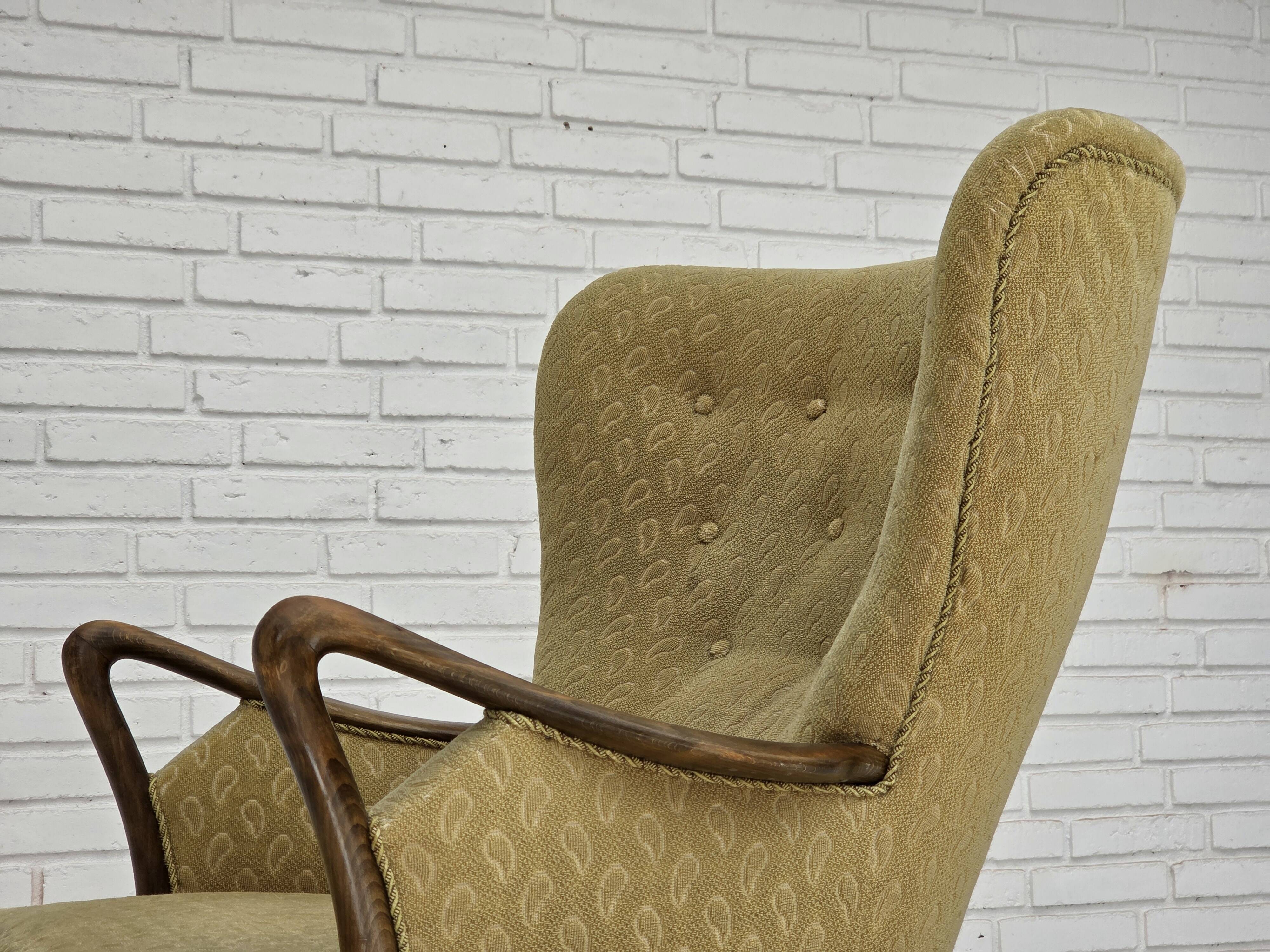 1960s, Danish armchair by Slagelse Møbelværk, model 157, velour.