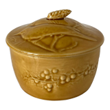 Small round covered terrine in yellow glazed porcelain