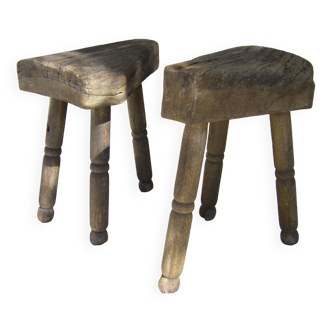 Pair of old rustic stools