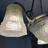 Art Deco glass foot chandelier