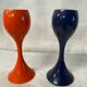 Pair of vintage coquetiers wood Philippe Capelle