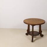 Art Deco Oak two-tiered side table, Belgium 1930's