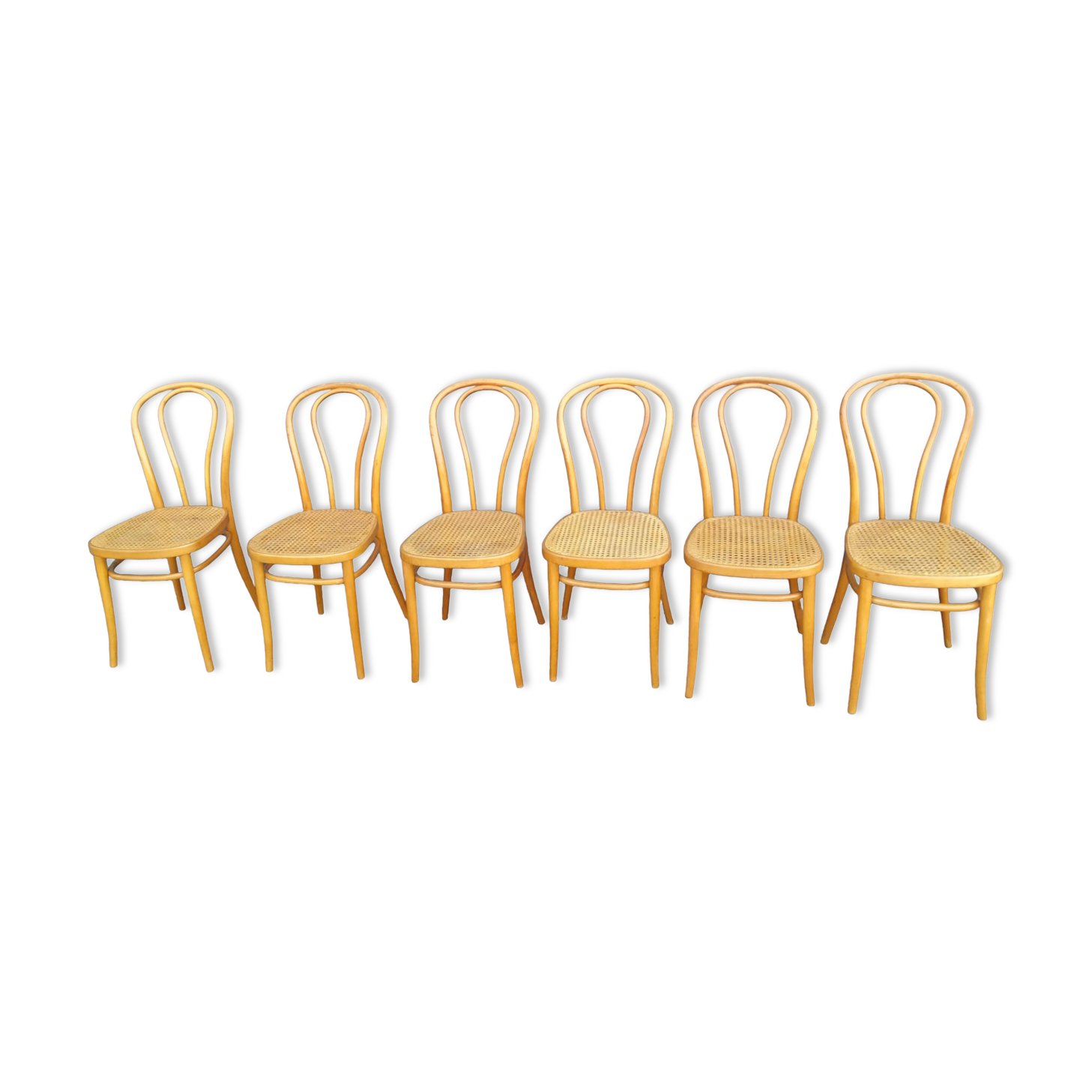 6 vintage cannees chairs old