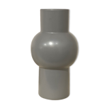 Round and long vase in gray ceramic 24cm