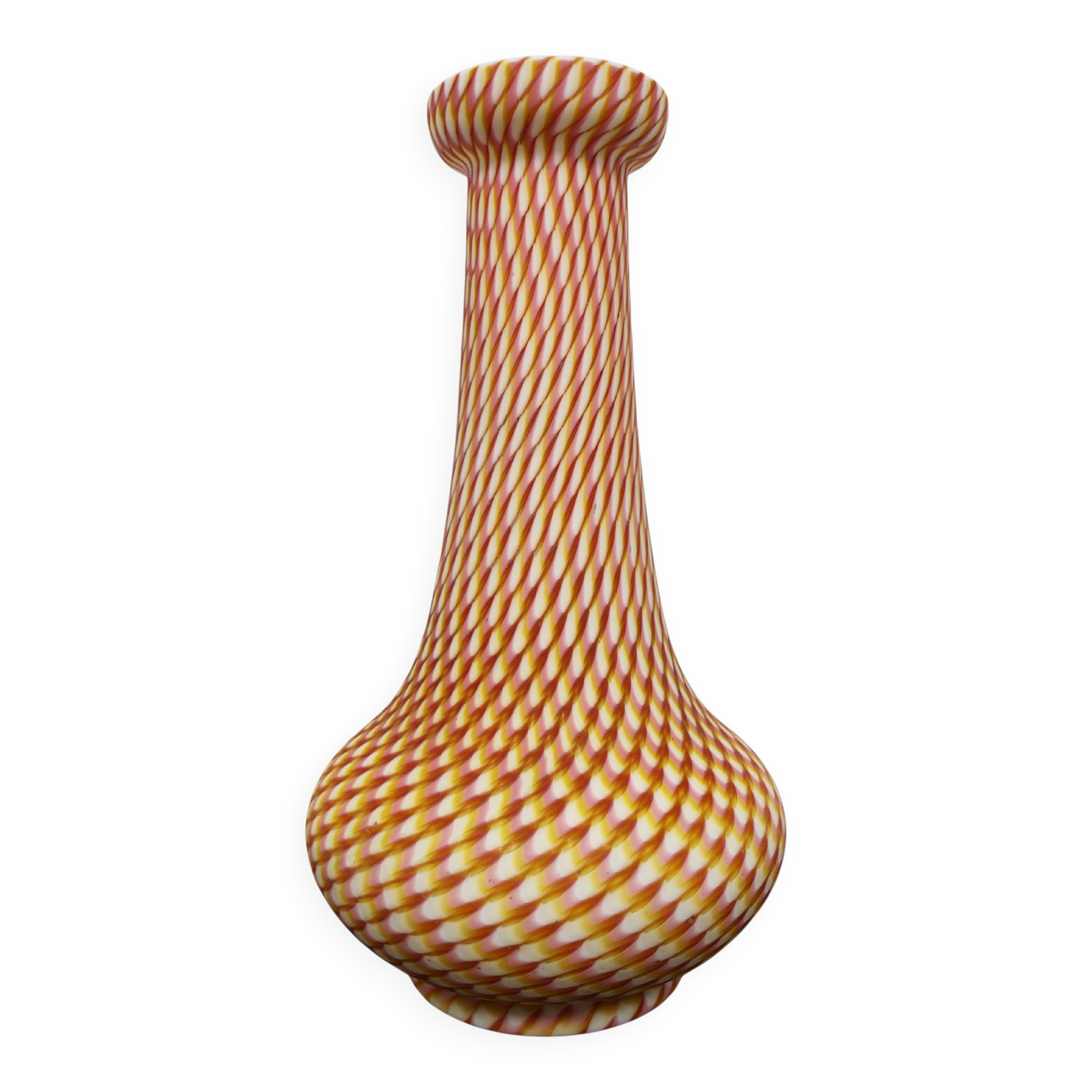 Victorian satin glass vase by Stevens and Williams, 1880s.