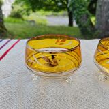 Pair of crystal stemmed bowls