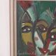 Original Swedish Oil on Canvas “Faces” by Eyvind Olesen Vintage & Framed
