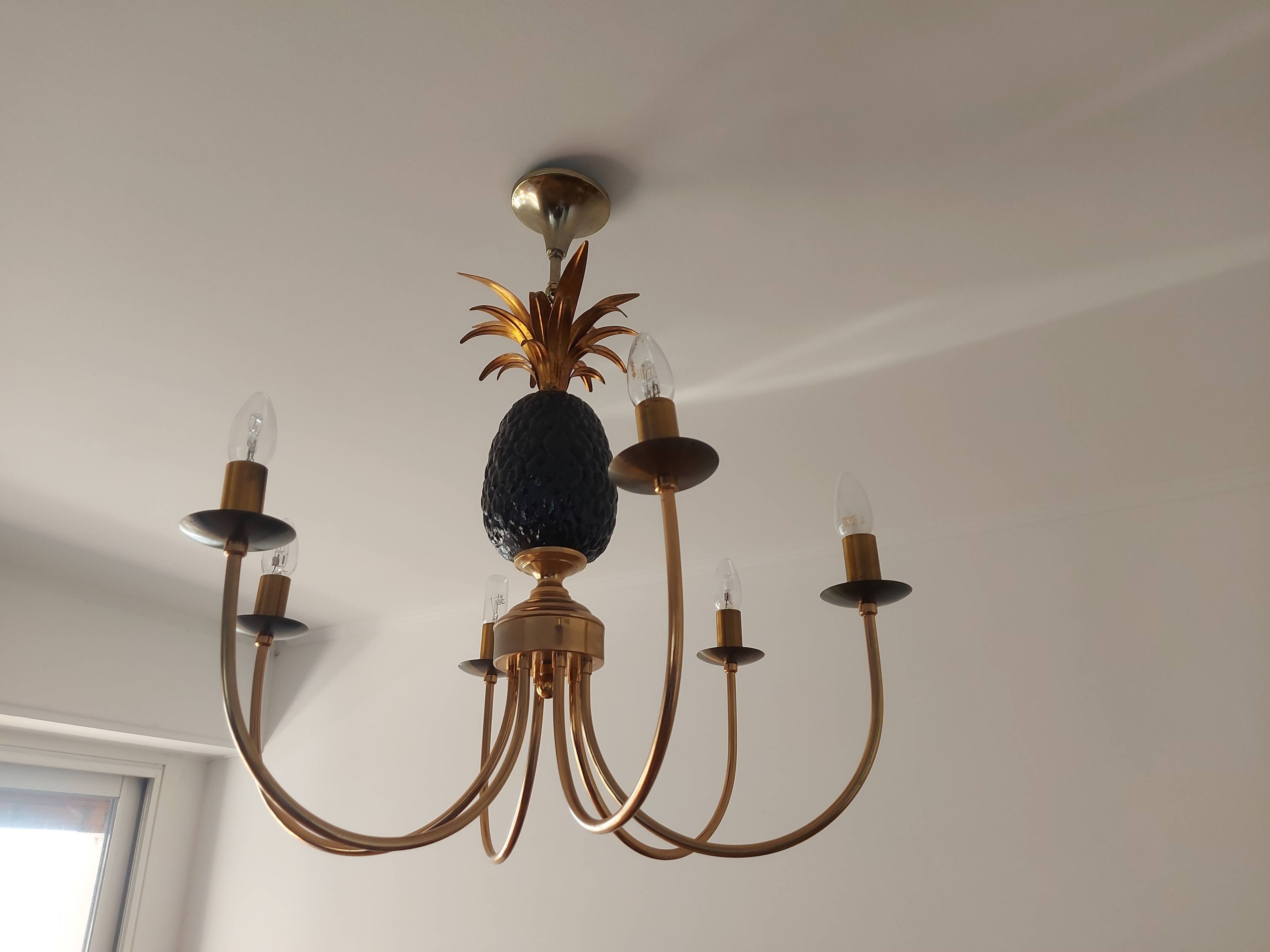 Pineapple chandelier from the 70'S in brass