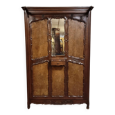 Large coat rack in Louis XV style, made of walnut and elm burl.
