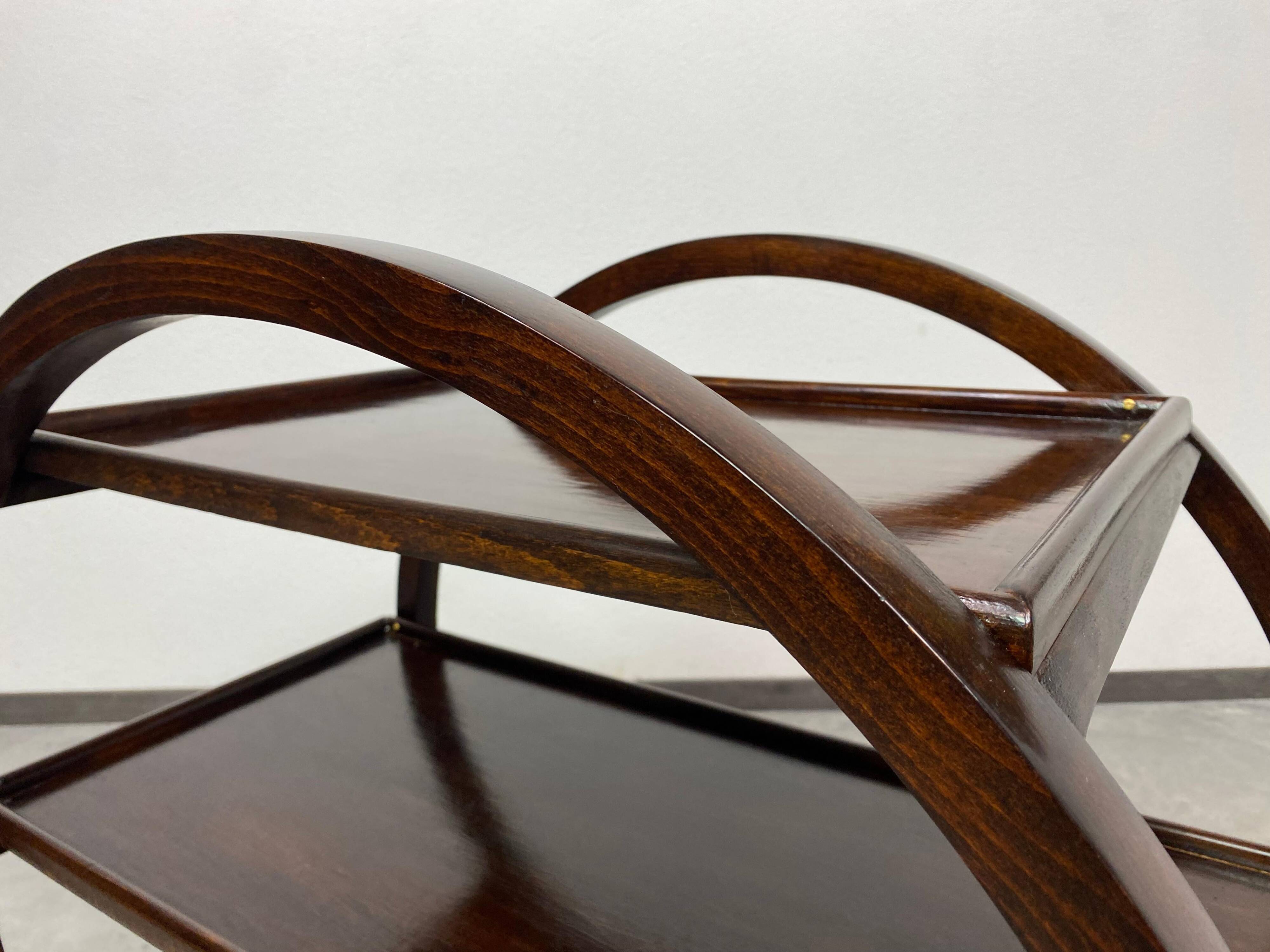 Art Deco service trolley no. 1157 by Thonet Debrecen 1930