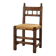 19th Century Spanish Hand-Carved oak Side Chair with Velour Seat
