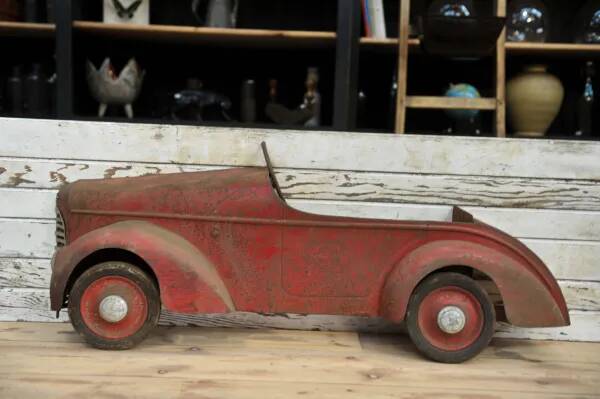 Antique tin toy car from the 1930s