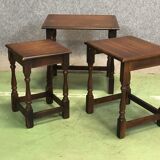 English mahogany table gigognes - 50s