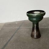 Brutalist studio pottery vase in East German style from the mid-century by Kerstin & Ralf Unterstab for Kunsttöpferei Unterstab KTU, 1960s.