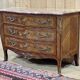 Louis XV style chest of drawers in rosewood, oak and marble top, made in the 70s