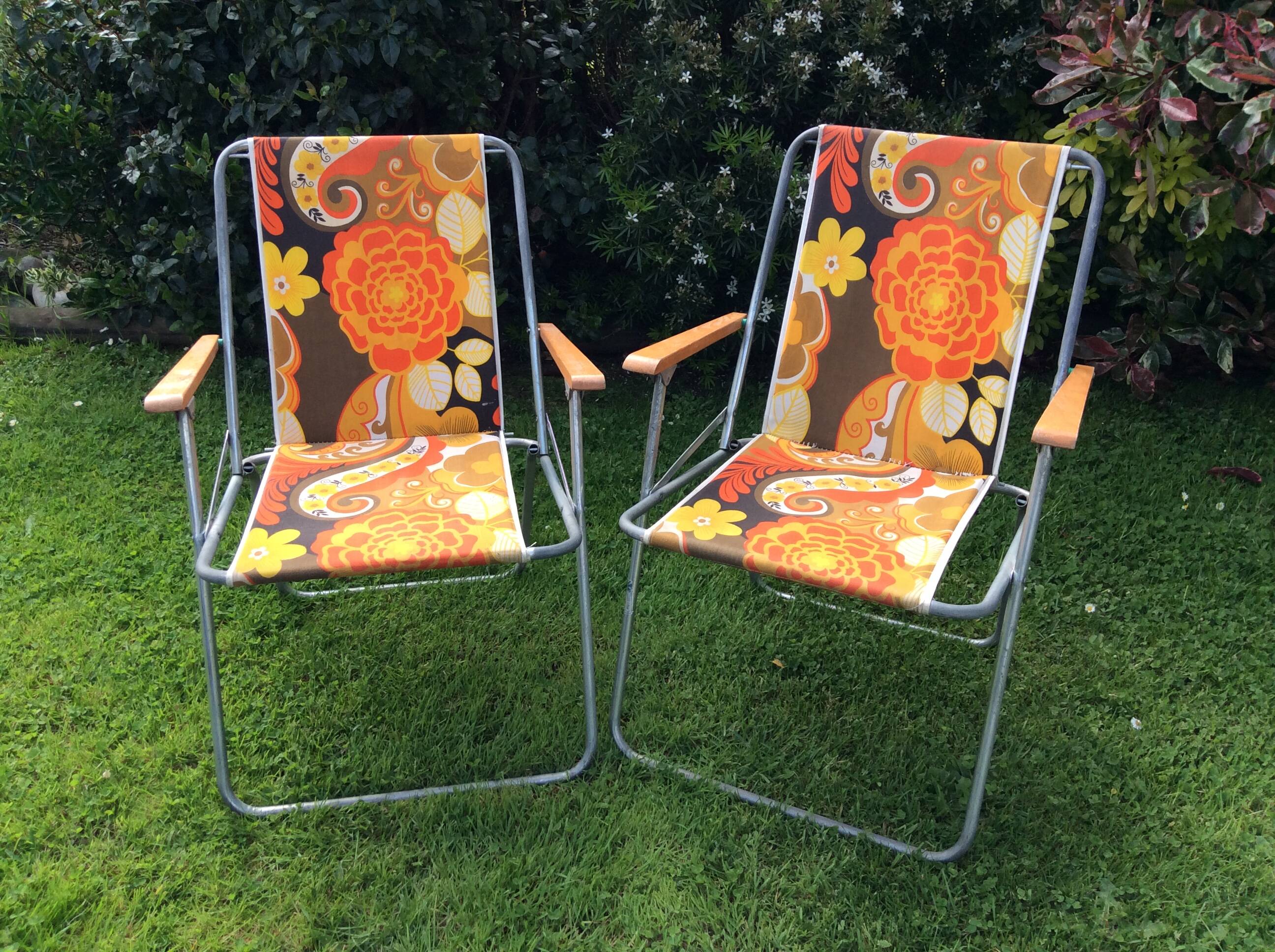 Pair of camping armchairs