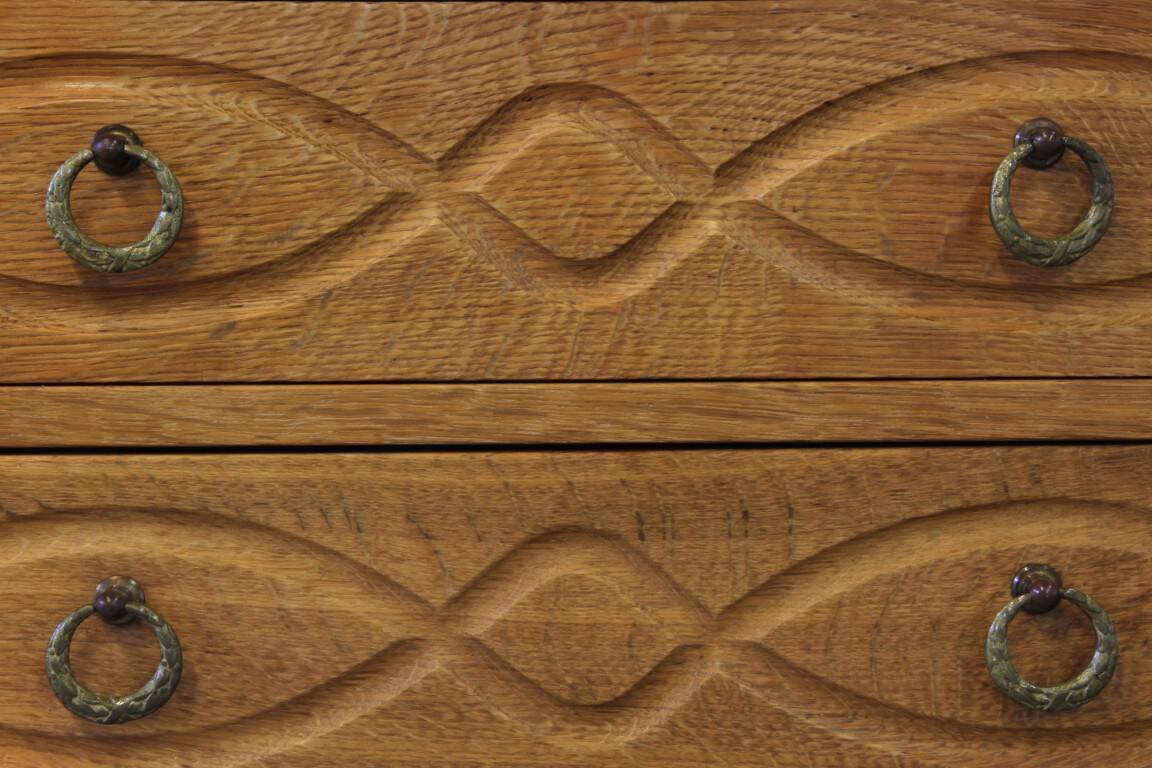 Vintage Danish 1960s oak nightstand / bedside table style of Henning Kjærnulf