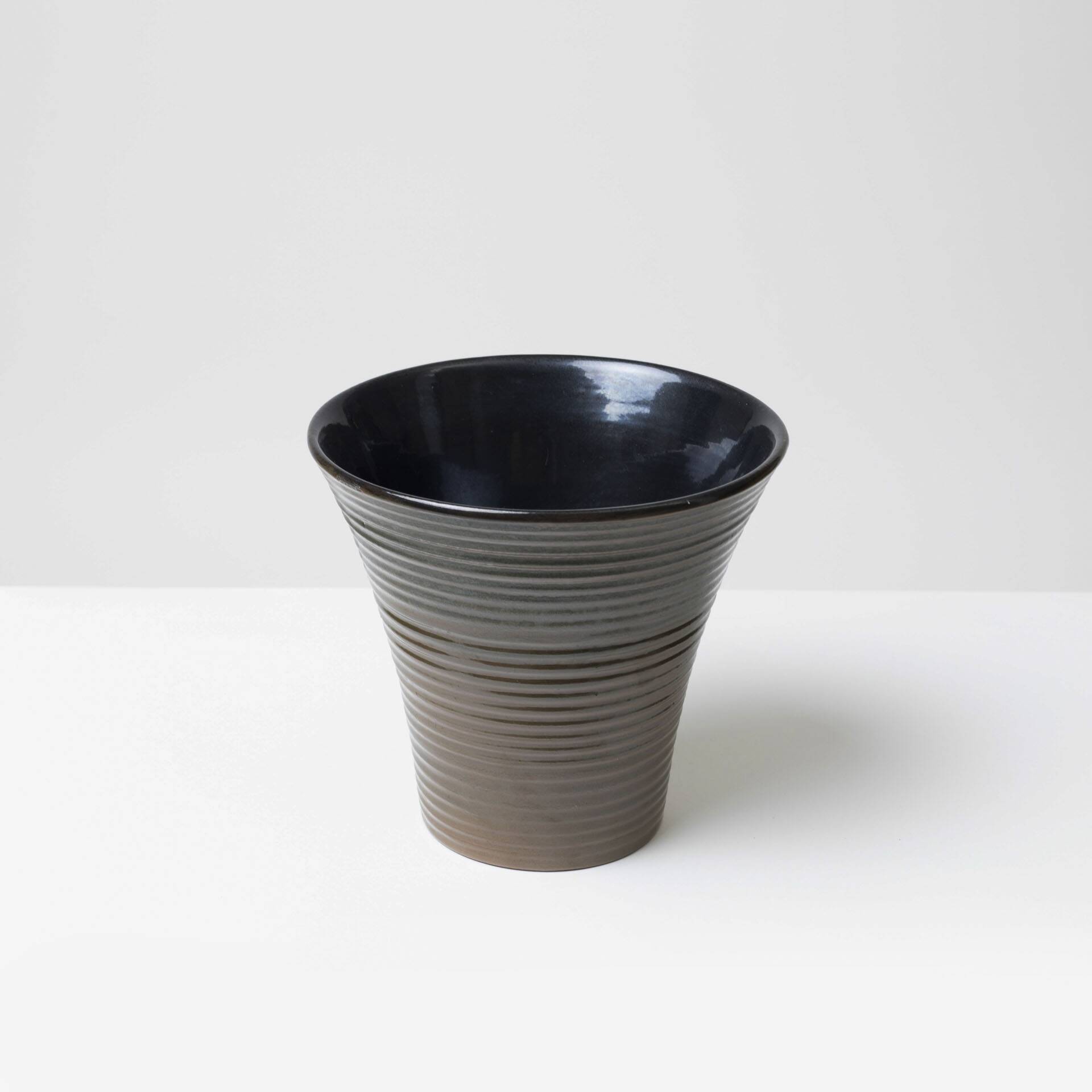 Ribbed ceramic vase, Czechoslovakia, 1960s