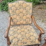 Pair of louis xiv period walnut armchairs, 17th century