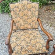 Pair of louis xiv period walnut armchairs, 17th century