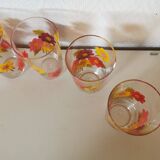 ensemble de 6 verres à motif de fleur