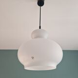 White opaline pendant lamp, Peill & Putzler, 70s