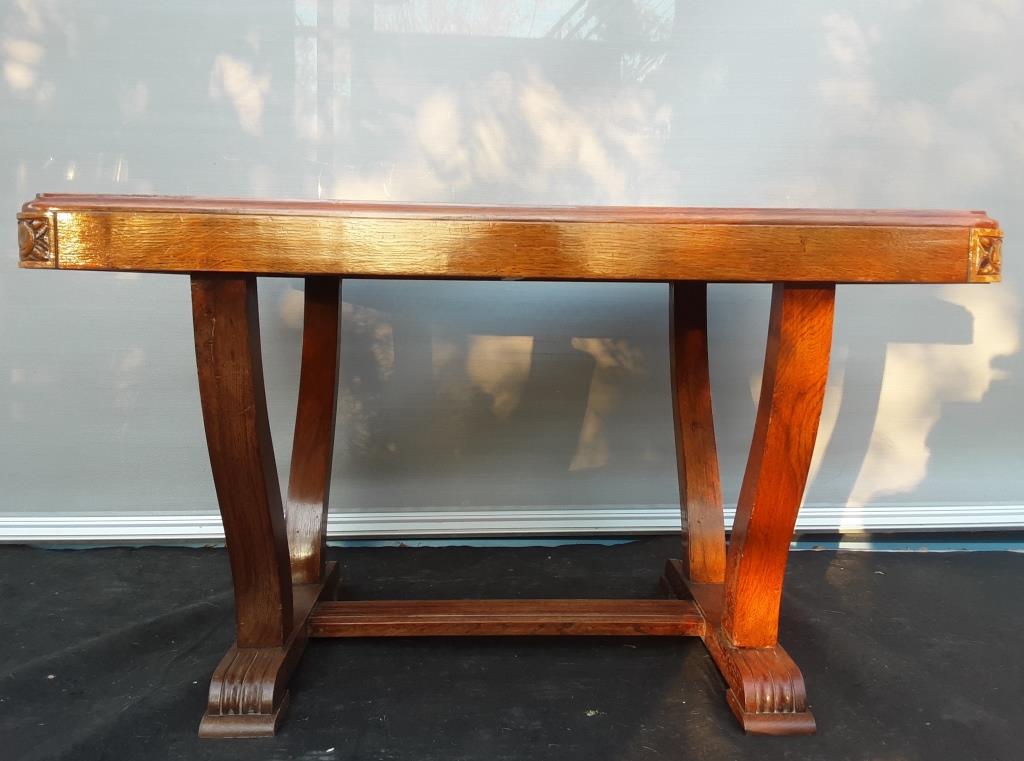 Art Deco lyre table 2 extensions 4/8 guests
