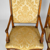 Set of 2 armchairs in carved oak, Louis XV style