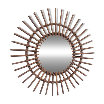 Rattan sun mirror from the 70s