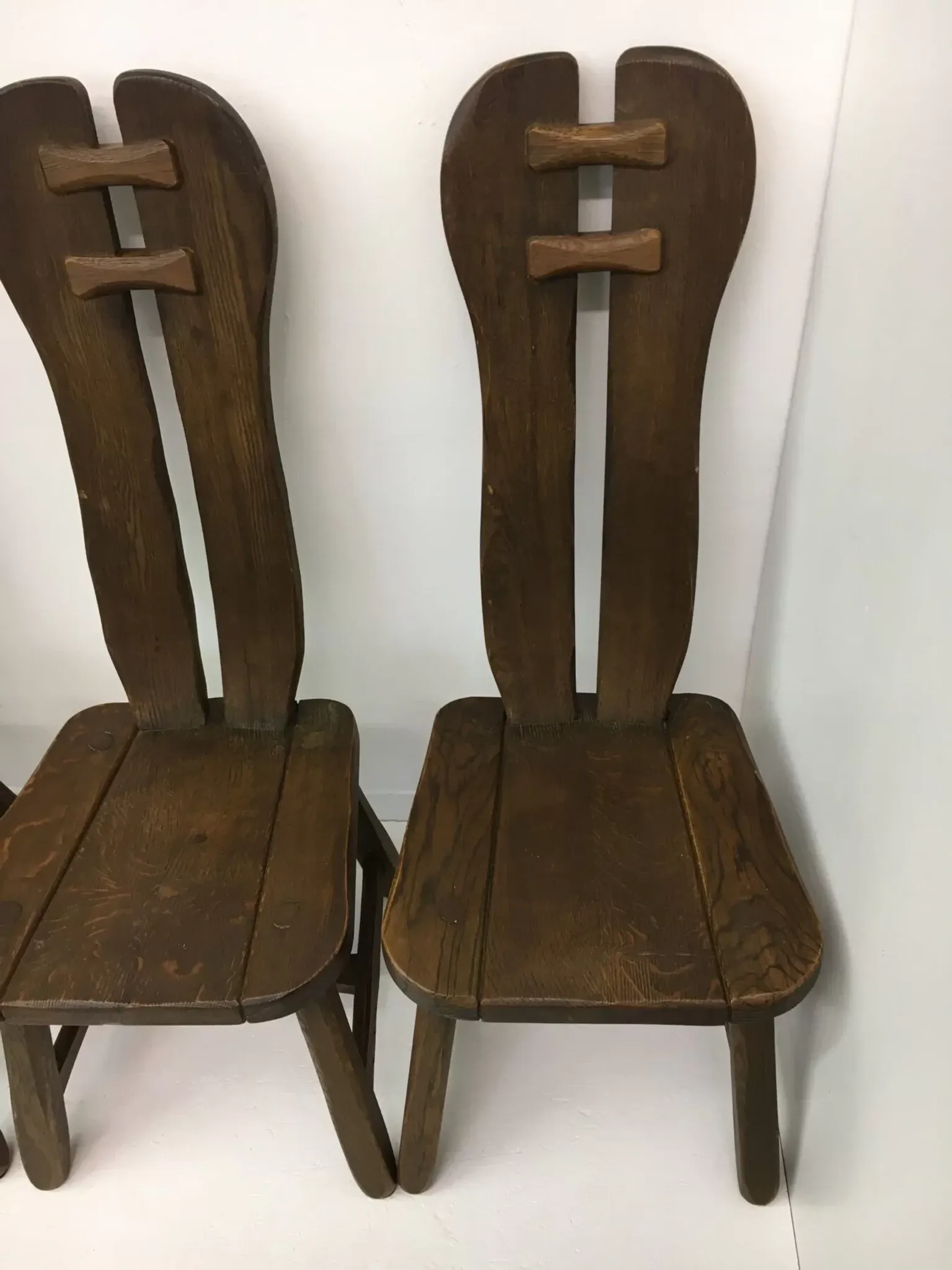 Set of 4 Belgian brutalist dining chairs from De Puydt, 1970s