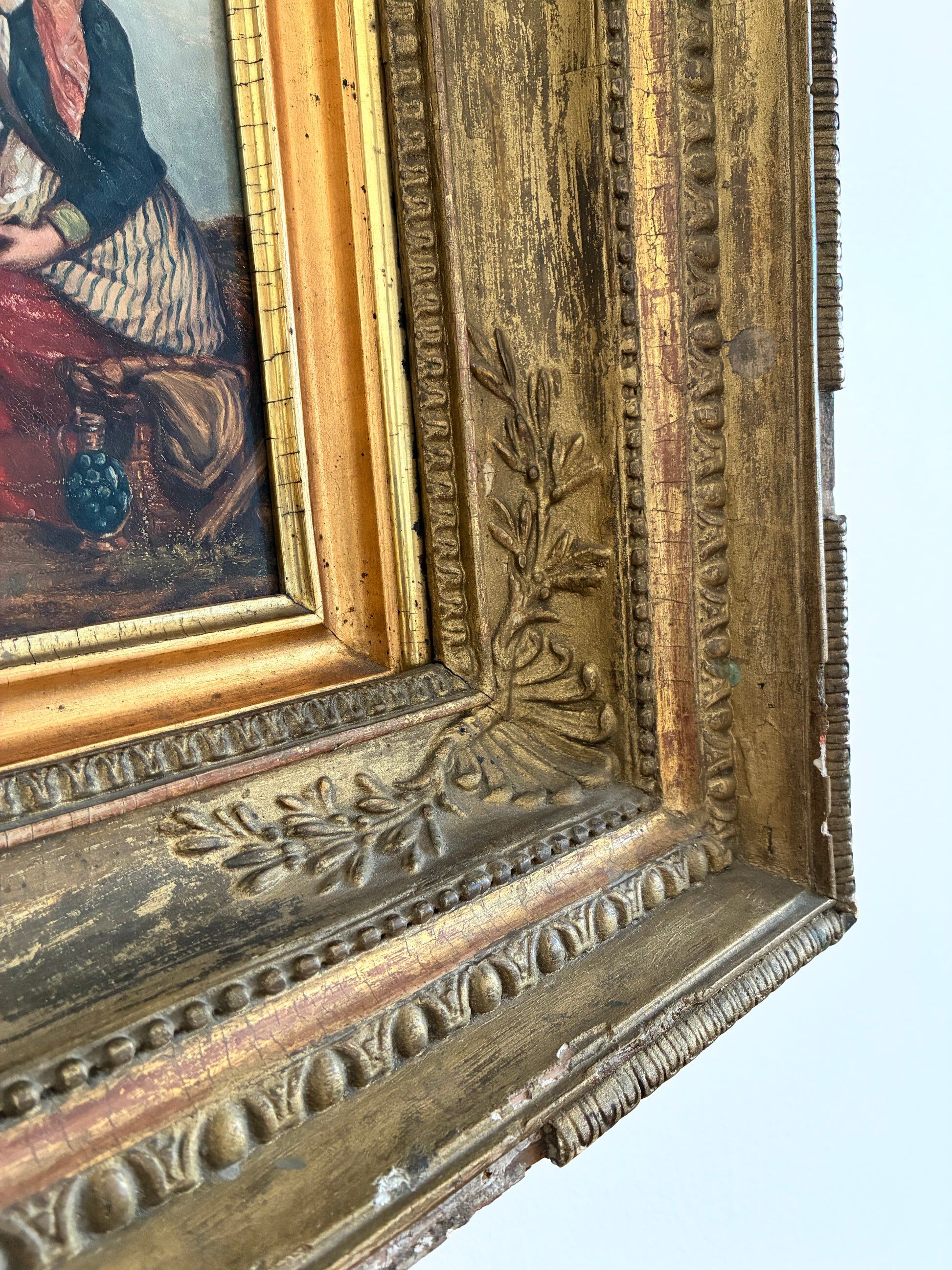 Antique seaside oil painting, c. 1845