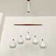 Opaline and Teak Chandelier by Uno and Östen Kristiansson for Luxus