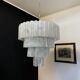Multi-level chandelier in vintage murano glass - 78 glasses blanc d'albatre