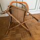 Vintage rattan armchair from the 60s-70s – Orange and black graphic trim - Sty