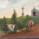 Old painting of a countryside landscape