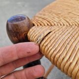 Set of 3 country straw stools